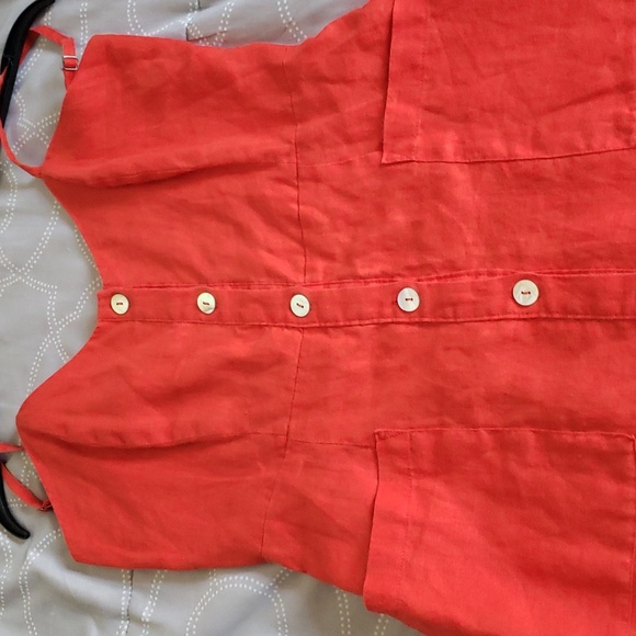 Cynthia Rowley 100% Red Linen Dress - Picture 3 of 6